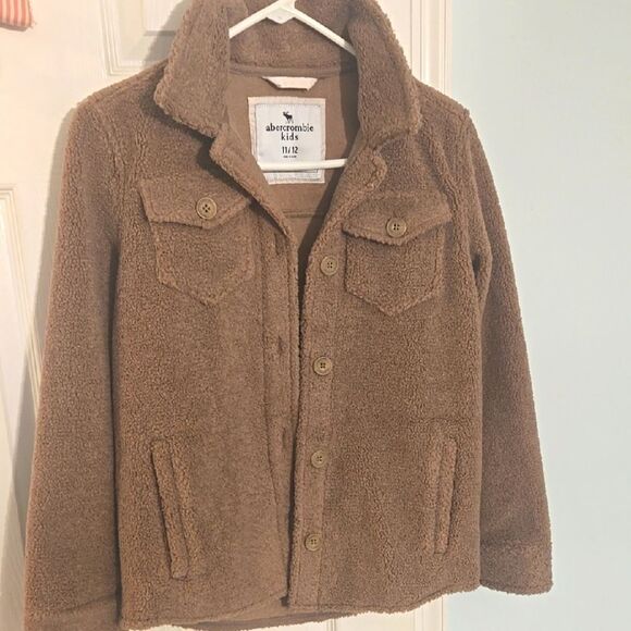 Abercrombie Kids Tan Sherpa Jacket size 11/12 - Picture 1 of 7
